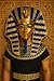 Nicky Bigs Novelties Pharaoh Mask Latex Over‑Head Egyptian King Tut Headdress in Gold & Blue with Detachable Cloth Headpiece One Size Adults Halloween & Cosplay