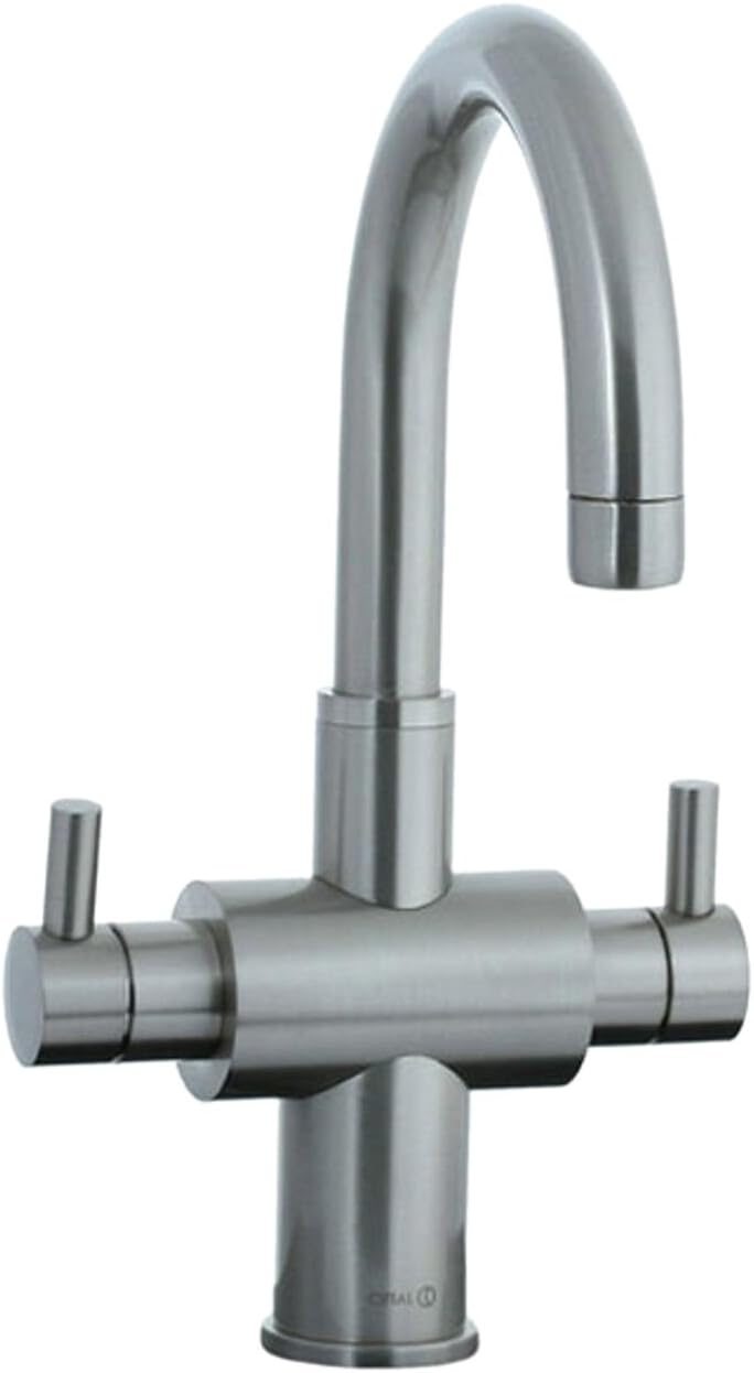 221.105.620 Techno Monoblock Two Handle Lavatory Faucet, Satin Nickel