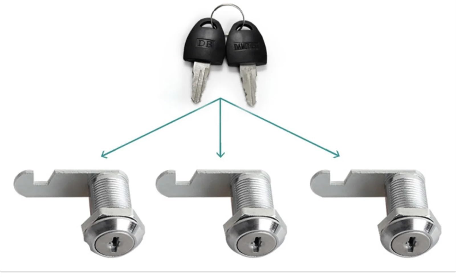 Zamki cylindryczne do drzwi, szafki, skrzynki pocztowej, kłódki, szuflady, z 2 kluczami, do okuć meblowych, 103, 1 szt. (20 mm)