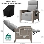 Patioco Rattan Relaxsessel mit Liegefunktion und Tisch