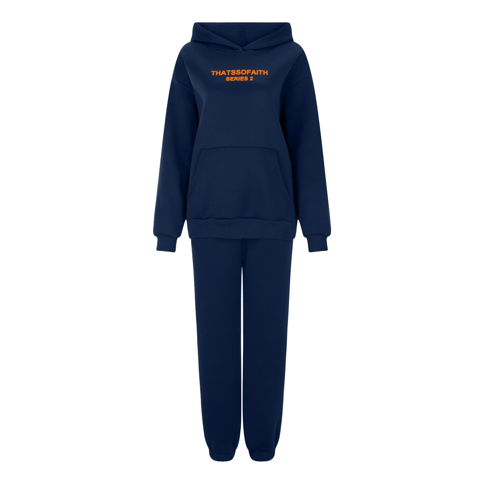 Générique Sweat à Capuche imprimé Lettre pour Femmes, Costume Pantalon Polaire décontracté à la Mode