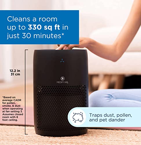Medify Air Ma-22 Air Purifier With H13 True Hepa Filter | 330 Sq Ft Coverage | For Allergens, Wildfire Smoke, Dust, Odors, Pollen, Pet Dander | Quiet 99.7% Removal To 0.1 Microns | Black, 1-Pack #TOP2