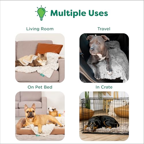 FurHaven Cobertor impermeável para cães – Pele sintética de bétula e camurça calmante para animais d