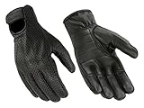 Hugger Men's Super Soft Deer Soft Leather Weatherlite Full Finger Unlined Driving, Police, and Motorcycle Glove (Medium)