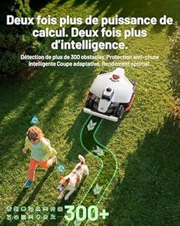 Mammotion LUBA 3 AWD 3000 Robot Tondeuse avec Support de Lavage pour Tondeuse, LiDAR 360° + Double caméra avec contrôle par IA, 80% pentes, Gestion multizone jusqu'à 15 Zones
