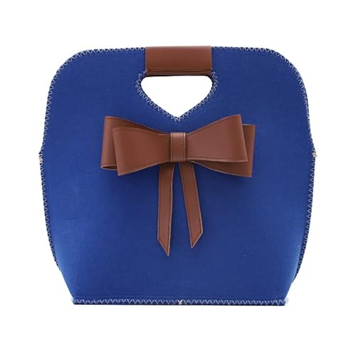Beach Bag Bow Handbags For Women Shoulder Blue Leather Tote Bag Top Handle Handbag Wand Women’s Handmade Weaving With Bamboo-Look Handle #TOP2