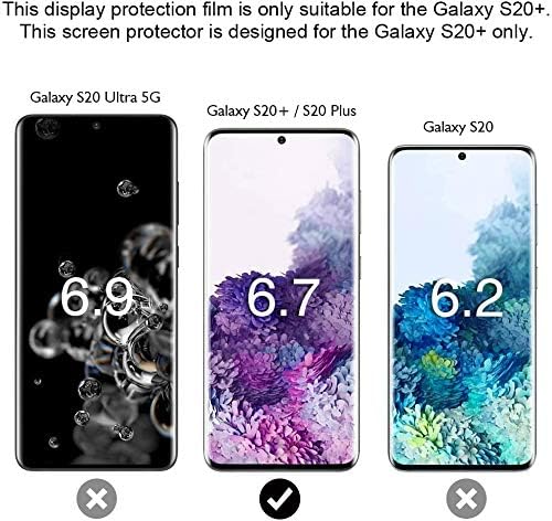 [2+2 Pack] Galaxy S20 Plus Screen Protector Include 2 Pack Tempered Glass Screen Protector + 2 Pack Tempered Glass Camera Lens Protector,3D Curved,Case Friendly,Anti-Scratch for Galaxy S20 Plus 5G