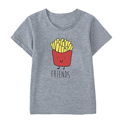 Image of Best Friends Girls Boys Casual Tshirts Funny Novelty Graphic Tees Short Sleeve Crewneck Letter Print Tops
