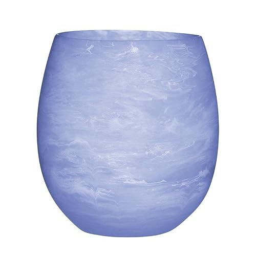 Slant Collections Stemless Wine Glass Resin Drink Tumbler, 13-Ounce, Blue