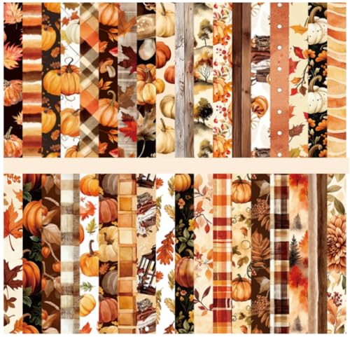 Papier scrapbooking automne 30x30 double face pour fabrication cartes et album photo