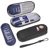 MEDMAX Borsa Termica per Insulina Portatile, Custodia Organizzatore da Viaggio con 2 Compresse di Ghiaccio - Per Penne, Fiale, Medicinali Diabetici e Accessori, Nero