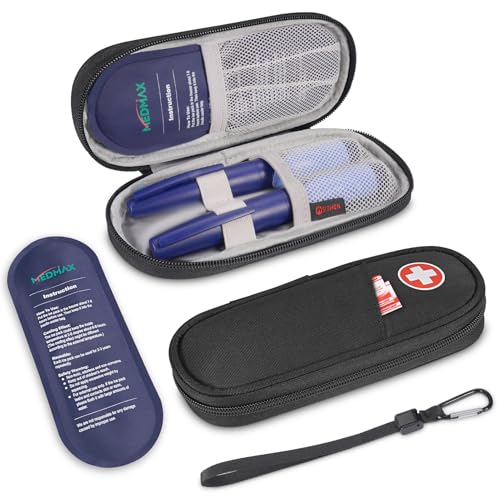 MEDMAX Insulin Kühltasche mit 2 Kühlakku, TSA Diabetiker Tasche