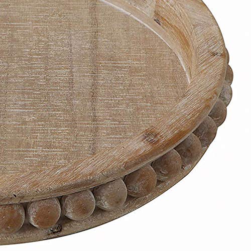 Whitewashed Round Decorative Wood Tray - Image 3