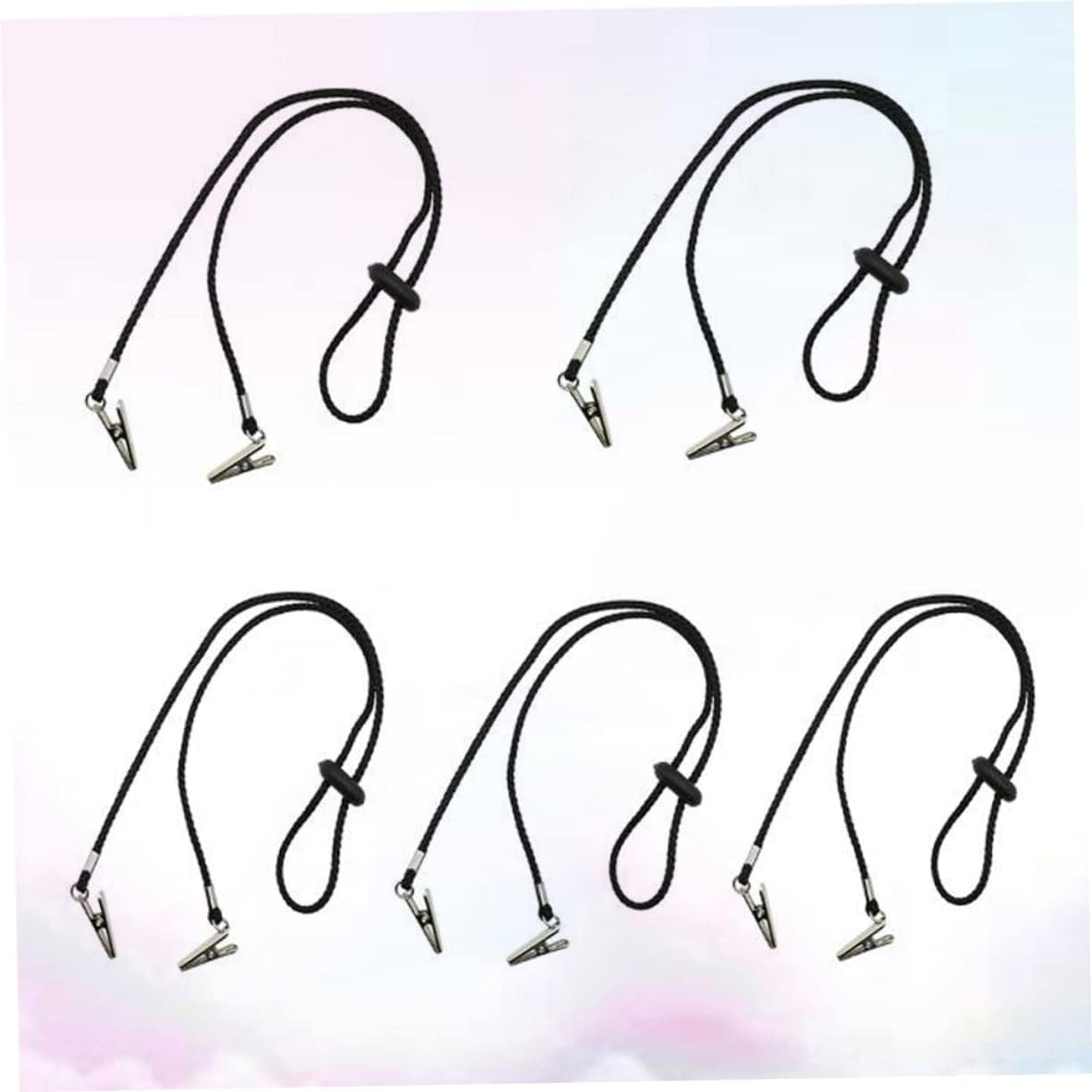 VANZACK Adjustable Napkin Clips for Adults 5pcs Nylon Napkin Holder Chain Flexible Length for Dining and Kitchen Use