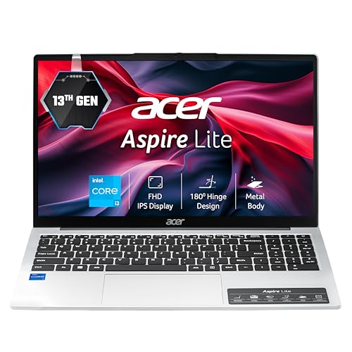 acer Aspire Lite, 13th Gen Intel Core i3-1305U, 8GB RAM, 512GB SSD, FHD, 15.6"/39.62cm, Windows 11 Home, Steel Gray, 1.59KG, AL15-53, Metal Body, Thin