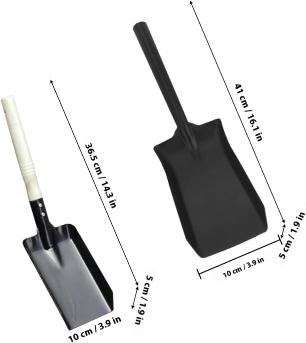 UPKOCH 2pcs Mini Garden Shovel Set Iron Spade Head Black Square Shovel Thickened Carbon Steel for Potted Plants, Outdoor Gardening and Pet Waste Cleanup