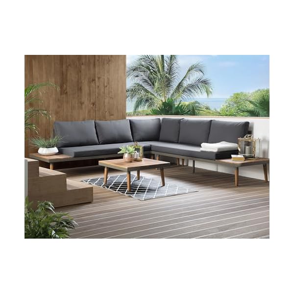 Patioco Lounge Set Corato Akazienholz Dunkelgrau