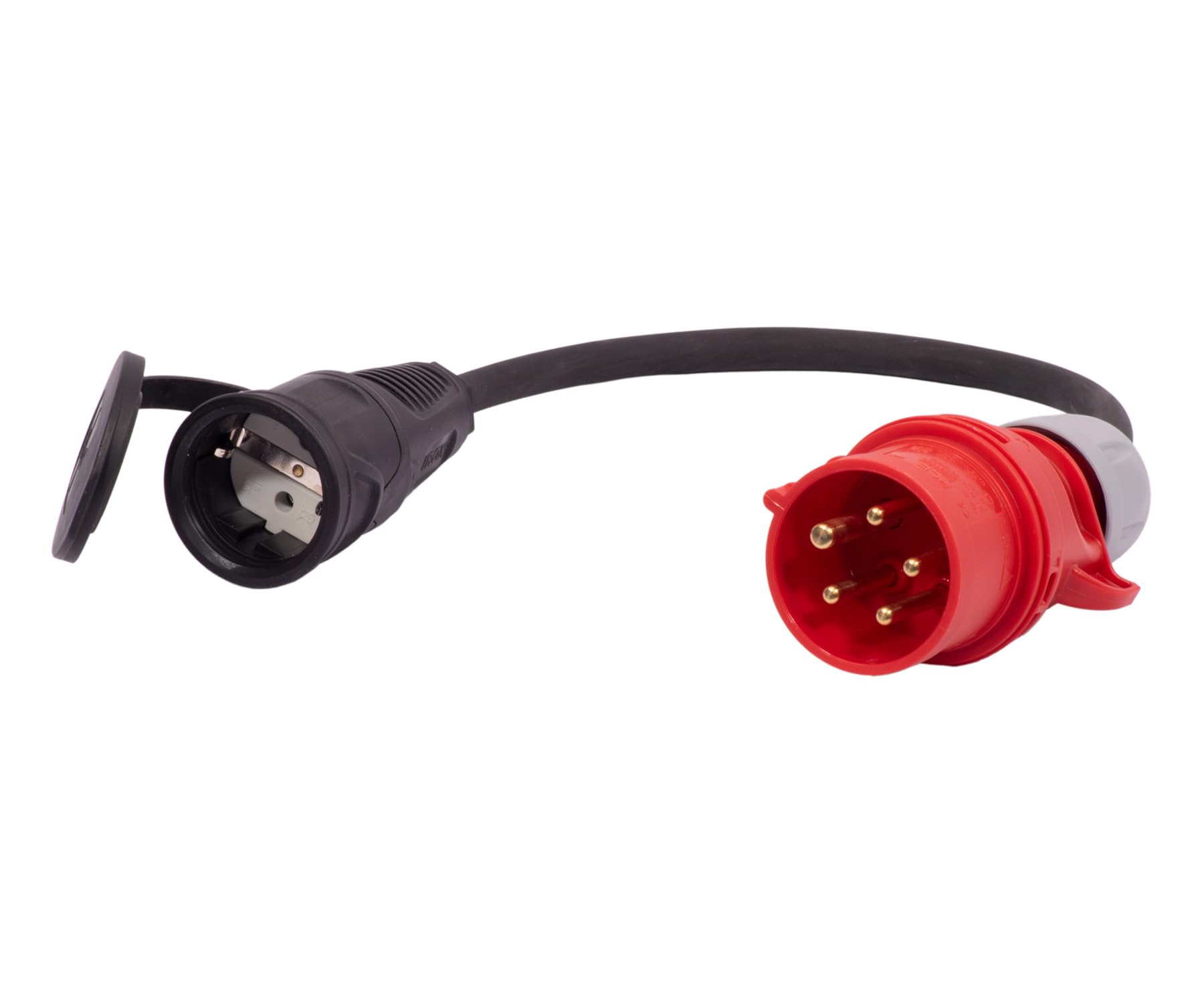 Adapter 5-Pol CEE Stecker 16A auf Schuko Kupplung H07RN-F 3G2,5 | ALPTEG A004 5m