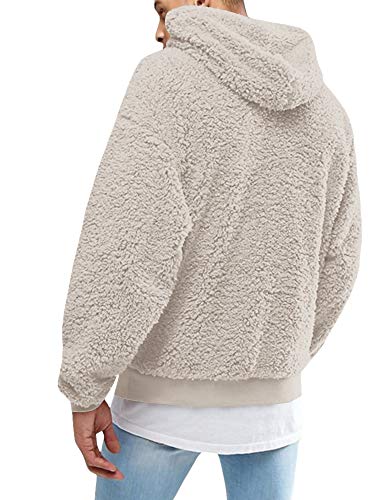 Gemijacka trui met capuchon, pluche hoodie, sweatshirt met teddyfleece en zakken, voor heren - Image 4