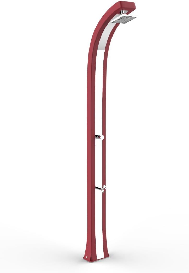 Designer Classic Dual Input Curve Shower Hot and Cold Water ARKEMA Spring Plus in poletilene HD for Internal and External with Mixer and Shower lavapiedi ARKEMA B125 3027 Red Cherry