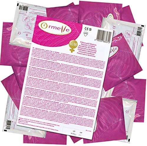 ORMELLE - Female Condom - Internal Condom - Premium Grade Natural Latex - Lubricated - Protection Against Pregnancy & STDs - CE Certified- Pack of 100