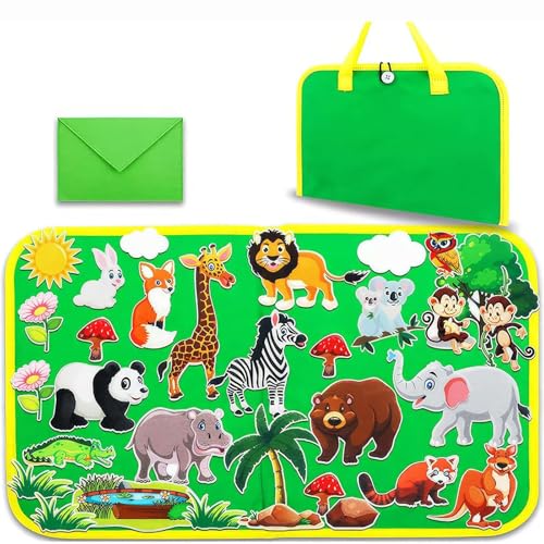 Fuzzy Felt Zoo Animals Fuzzy Felt for 2 Year Olds Educational and Creative Play for Animal Themed Parties Preschools Petting Zoos Home Play Areas Museums 1 Piece