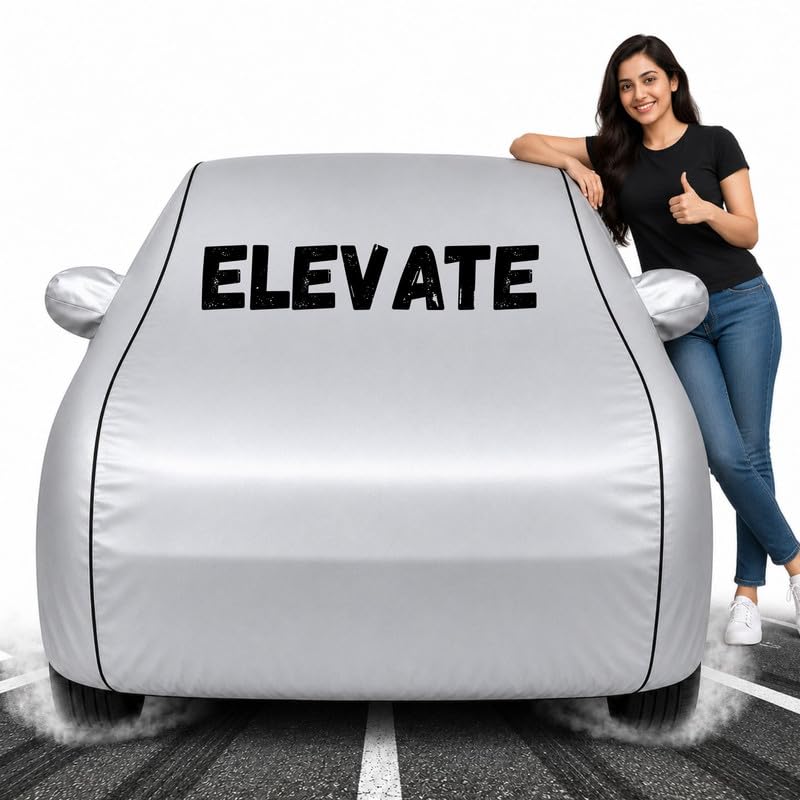 Image of Custom Fit Silver 100% Waterproof Elevate Car Cover | Polyester Car Body Covers for Rain & Sun | UV Protection, Dustproof, Scratch Resistant, Windproof, Heat Resistant