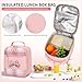 CYOQX Girls Backpack 3pcs School Back pack with Lunch Box Teen Girl Backpack Set Cute Kids School Bag Bookbag for Teen Girls (Pink)