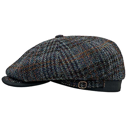 Sterkowski Malone Cap | 100% Tweed 8 Piece Newsboy Cap | Newsboy Caps For Men Paperboy Caps For Men Irish Tweed Women Paige Boy Caps Irish Touring Cap Donegal Tweed Cap Cap Apple 60 Cm Blue Check #TOP24