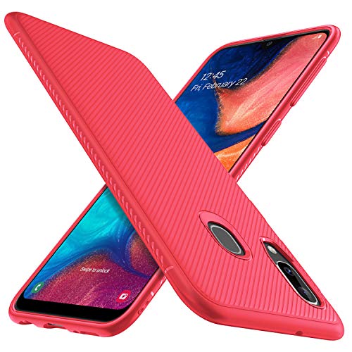 iBetter für Samsung Galaxy A20e Hülle, Ultra Thin Tasche Cover Silikon Handyhülle Stoßfest Case Schutzhülle Shock Absorption Backcover Hüllen passt für Samsung Galaxy A20e Smartphone (Rot)