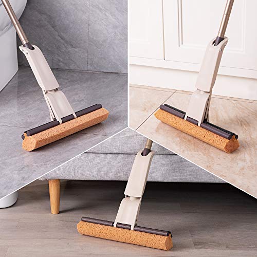 Eyliden Sponge Mop For Floor Cleaning With 2Pcs Absorbent Sponge Hands Free Wash Roller Mops For Kitchen Bathroom Office Hardwood Laminate Tile Marble Ceramic Floors #TOP2