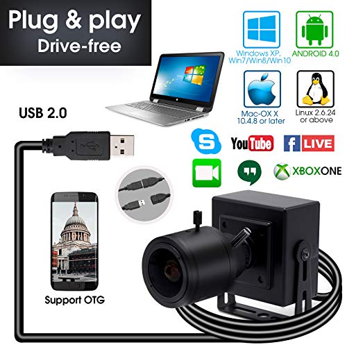 SVPRO 2.8-12mm Zoom Lens USB Camera 1080P Full HD Mini Cam 100fps/60fps/30fps CMOS OV2710 Portable USB Camera with Metal Casing & Bracket, Computer Streaming Webcam for PC Desktop & Laptop,Support OTG - Thumbnail 6