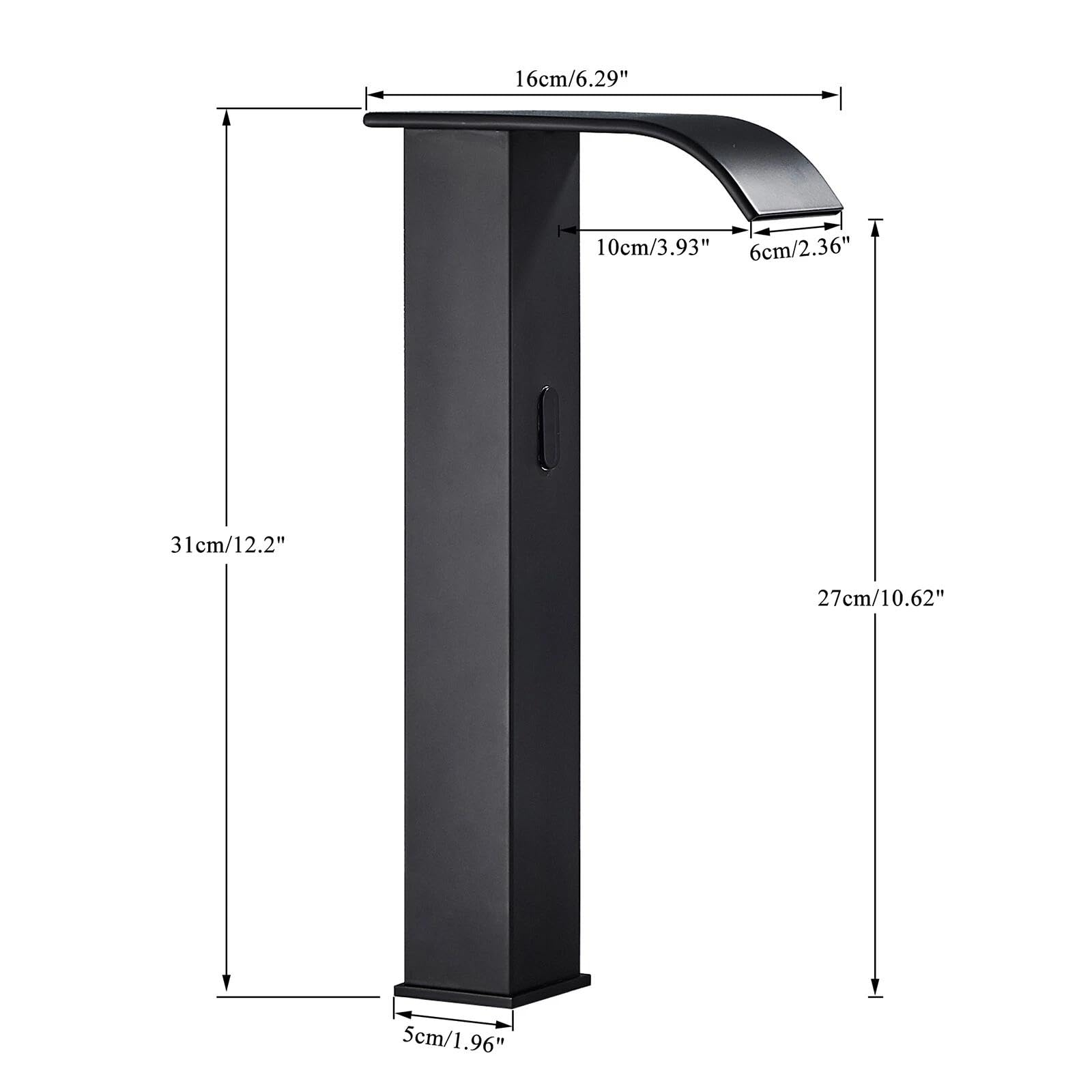 robinet lavabo infrarouge noir, automatique robinet lave main, robinet de salle de bain monocommande pour eau chaude et froide