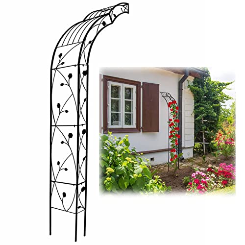 Arche de jardin treillis métallique noir 250 cm support mural