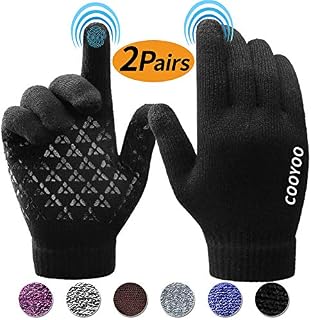 COOYOO Winter Gloves for Women and Men,Touchscreen Gloves,Knit Wool,Running Gloves,Anti-Slip Silicone Gel