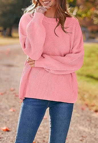 Image of PRETTYGARDEN Womens Sweaters Spring 2026 Oversized Chunky Knitted Pullover Sweater Casual Long Sleeve Crewneck Cute Sweaters