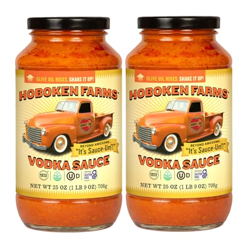 Hoboken Farms Vodka Sauce – No Sugar Added, Non-GMO, Preservative-Free, Low Carb, Keto – Better For You Pasta Sauce! (25 Fl Oz, Pack of 2)