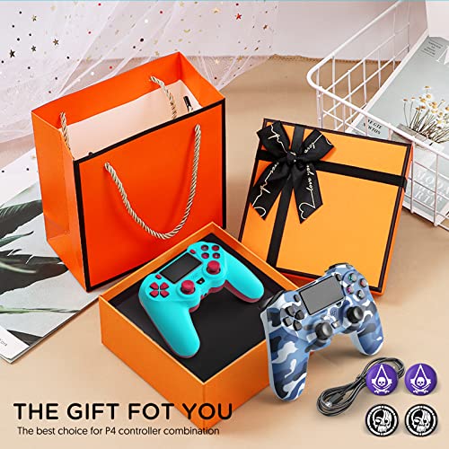 Asldpuo 2 Pack Wireless Controller Compatible With Ps4/Slim/Pro/Playstation 4, With Usb Cable/Dual Vibration/6-Axis Motion Control/3.5Mm Audio Jack/Multi Touch Pad #TOP1