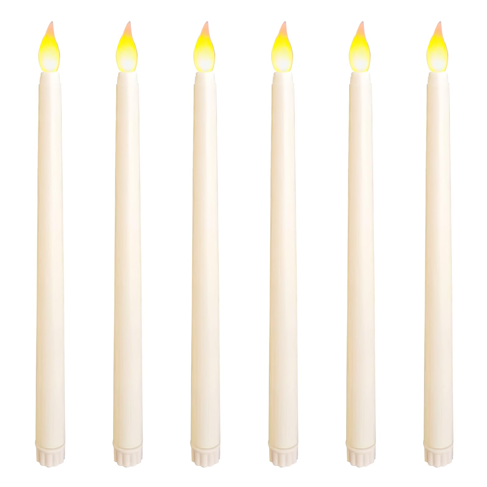 Wonvify Velas Led Efecto Llama 6 Piezas, Velas LED Blancas Sin Fuego, Velas Electricas a Pilas, Velas Decorativas para San Valentín, Cumpleaños, Fiestas, Navidad, Festivales, Luz Blanca Cálida