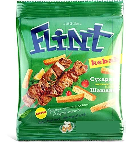 Flint Flavored Bread Rusks (Croutons) Variety Pack Of 12