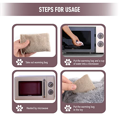 PetPrime Dog Heart beat Puppy Plush Rabbit Toy - with Warmer Bag Pet Soft Anxiety Puppy Relief Toy for Puppy Dogs Heartbeat Stuffed Animal Puppy Sleeping Buddy Anxiety Dog Toy (Gray Rabbit)