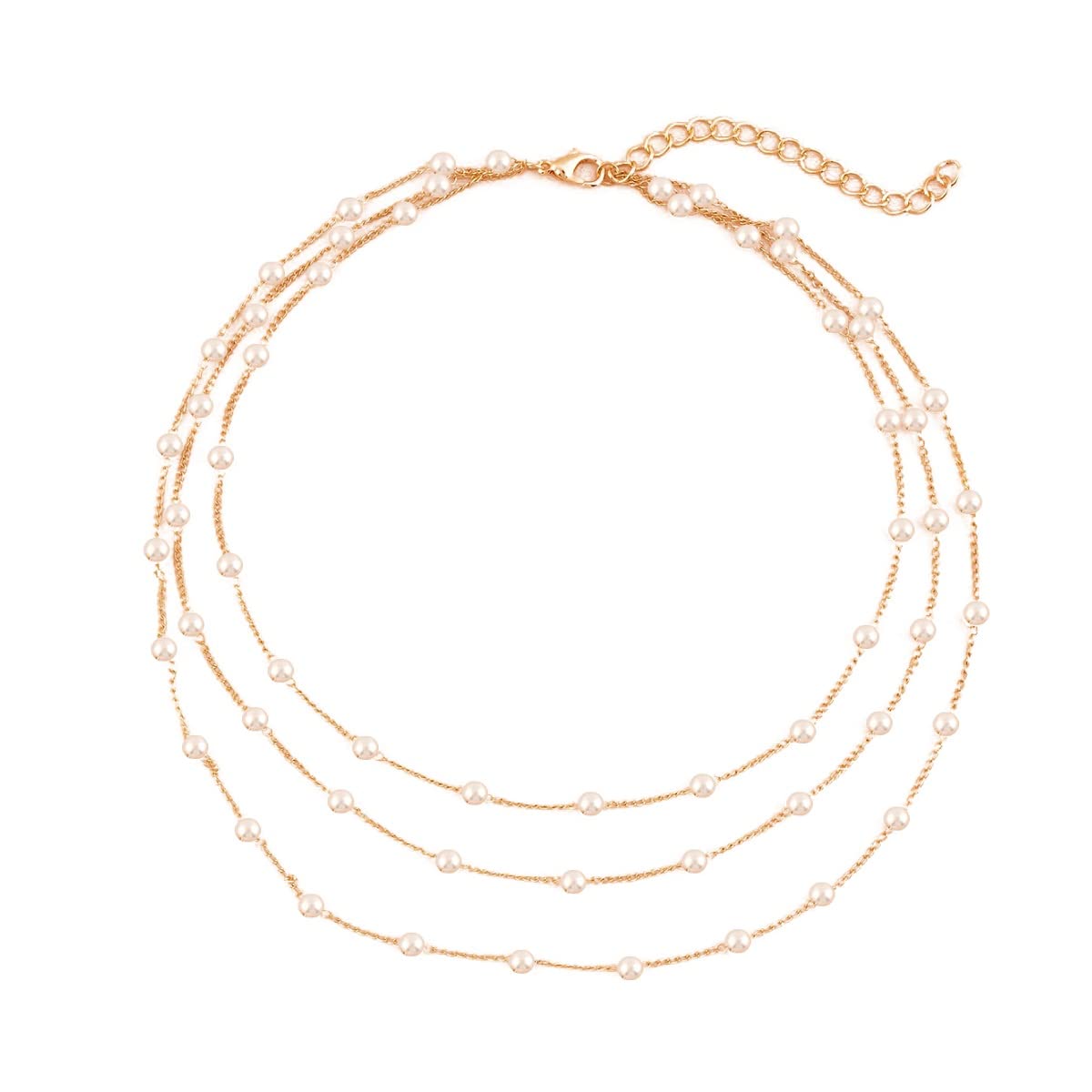 OOMPHelicious Jewellery Gold Tone White Pearls Multi Layered Multi-Strand Fashion Necklaces For Women & Girls Stylish Latest (NSSK79_ACC2) (B0C6GYZF2R) Amazon Price History, Amazon Price Tracker