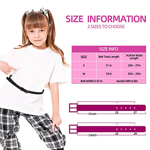 Geyoga 8 Pieces Girls Dress Belts Skinny Waist Rainbow Belt Silver Kids Belts For Girls (Medium) #TOP6