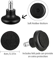 Outus Irodai Szék Görgő Helyettesítő Rögzített Csúszótalp Szett - 5 db Filcpárnás Fekete Nylon Csúszka 5 cm Magas Profilú, 550 lb Teherbírás 3