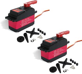 2Pcs RCmall DS5160 SSG HV 60KG Large Torque Programmable Digital RC Servo with T18 Adjustable Metal Servo Arm for 1/5 Scale RC Crawler Truck Robot