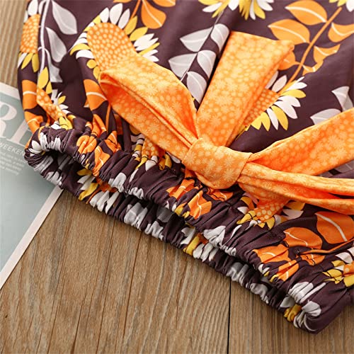 Body de manga comprida para bebês recém-nascidos meninas meninos floral outono ação de graças peru m