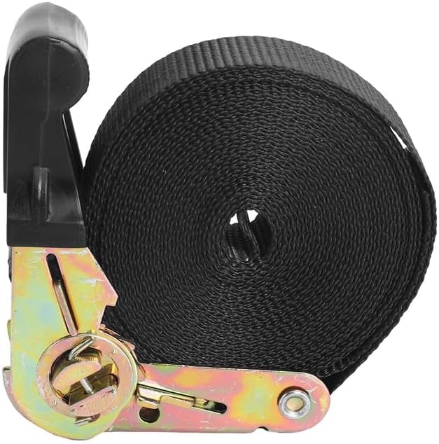 GTBL 6 Pack 20 FT Ratchet Tie Downs Straps 6M X25mm Endless Ratchet Strap Heavy Cam Buckles Strap for Motorcycles,Car - (Color: Black Gold)