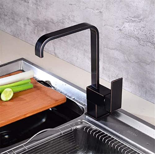 Robinet d'évier de cuisine noir anti-calcaire pour éviter les traces