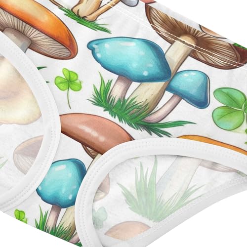 Print Toddler Underwear Floral 2t Cotton Panties Little Girl Colorful Mushrooms Briefs Undies Kids4