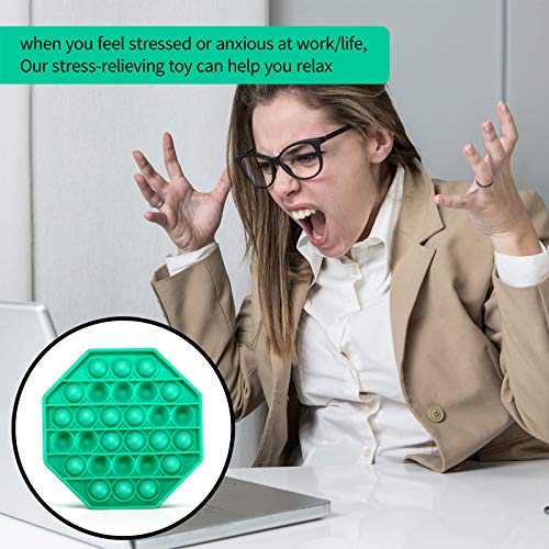 Colplay Pop Pop Fidget Toys,Push Pop Bubble Fidget Sensory Toy,Autism Special Needs Silicone Stress Relief Toy,Great Fidget Toy Sensory Toys Novelty Gifts for Girls Boys Kids Adults(Green-Square)